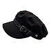 GALPADA Cotton Beret Leather Buckle Newsboy Hats for Women Classic Vintage Fiddler Cap Paperboy Gatsby Hat- Black