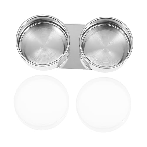 ERINGOGO Stainless Steel Brush Wash Container with Lid Dual Paint Mixing Cup for Oil Painting Durable Palette for Artists for Cleaning Brushes and Mixing Colors