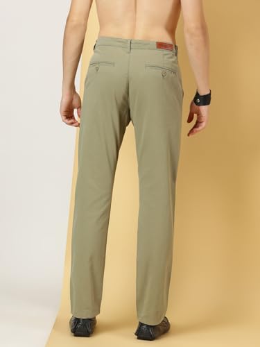 Image of Thomas Scott Men's | Solid | Light Weight | Breathable Fabric | 4 Pockets | Mid Rise | Slim Fit | 100% Cotton | Button Waist | Chino Trouser | Pants