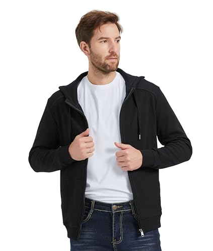 Men's Fashion Sweatshirt Cotton Comfy Hooded Sweatshirt With Pocket Soft Hoodie Sweatshirts For Men Full Zip