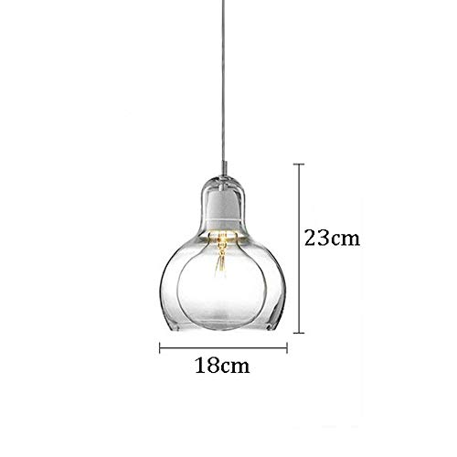 Lámpara colgante moderna para salones oscuros con pantalla de cristal E27 7