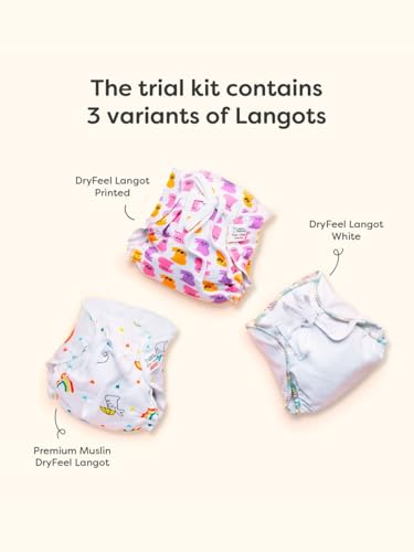 Image of SuperBottoms DryFeel Baby Langot 0-6 months l Organic Cotton Modern Baby Nappy l Mess-free Langot with Gentle Elastics l Super DryFeel Top Layer l Diaper-free Time Essential | 3 Pack