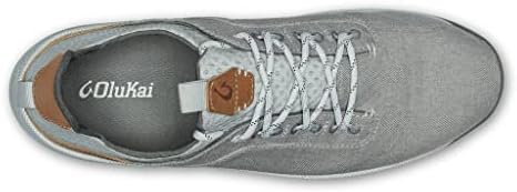 OLUKAI Nanea Li Men's Sneaker Shoes, Weather-Resistant & Breathable Canvas, Comfort Fit & Wet Grip Rubber Soles, Pale Grey/Vapor, 10 | Image 1