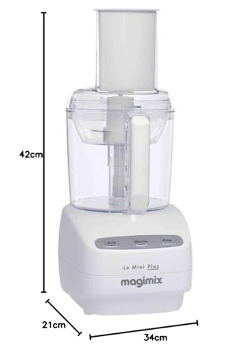 Magimix Robot de Cuisine Multifonction Mini Plus 1,7 L – Hachoir, Blender, Presse-Agrumes – Compact et Puissant – Idéal pour Petites Préparations – Blanc - Produit en France
