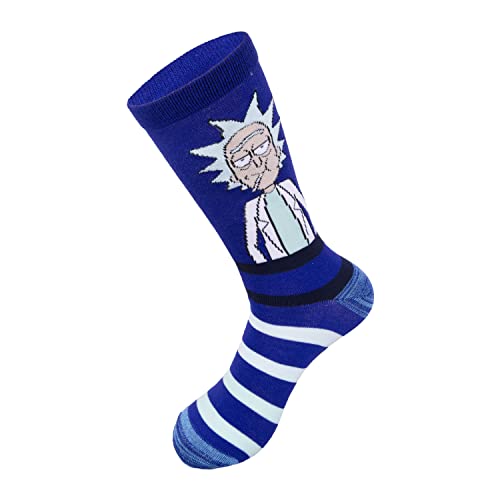 RICK AND MORTY Boxer Set Mens Sock and Underwear Combo Set - Rick & Morty Adult Boxers and Socks Set (Blue, Medium)