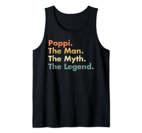 Camiseta para hombre Poppi Man Myth Legend Father Dad Uncle Idea Camiseta sin Mangas