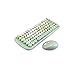 TiooDre Set Tastiera E Mouse Wireless, Combinazione Tastiera E Mouse Retro 2.4Ghz Chiave Rotonda Compatta Ergonomica, Ideale per Pc Desktop, Laptop, Mac OS E Windows E Altro