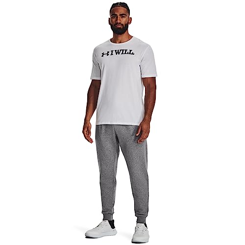 Under Armour Men's Rival Fleece Joggers - Castlerock Light Heather / / White - LG