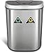 Ninestars DZT-70-11R Automatic Touchless Motion Sensor Semi-Round Trash Can/Recycler, 18.5 Gal. 70 L., Stainless Steel