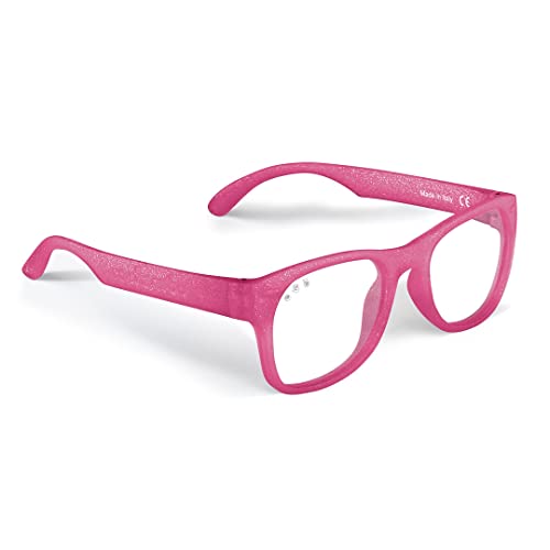Roshambo Baby Unbreakable Screen Time Blue Light Blocking AVN Glasses │ Junior Size (Age 4-12) │ Pink Glitter