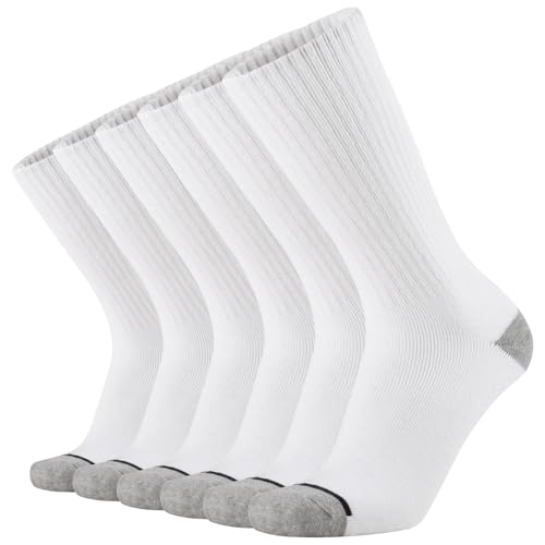 Image of ONKE Athletic Work Socks for Men Women Heavy Cushion Crew Moisture Wicking | Cotton, Max Full Cushion, Odor Control, Breathable, Comfortable, Durability, Anti Blister, Arch Support, Size M /L /XL 3 /6 Pack