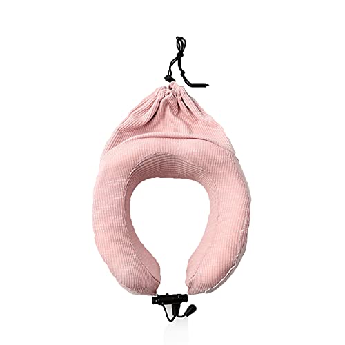 Oreiller d'avion U Type Confortable Portable ProtèGe-Nuque Sieste Mousse à MéMoire De Forme Voyage Camping Train Voiture Couchage SièGe Bureau Support Enfants Poussette Vol Pink Cover