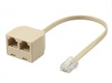 VertexOval Répartiteur Téléphonique RJ11 6P4C (1 Mâle vers 2 Femelles), Adaptateur Doubleur de Prise Téléphone Fixe pour Box ADSL, Fax, Modem et Répondeur - Câble Séparateur de Ligne