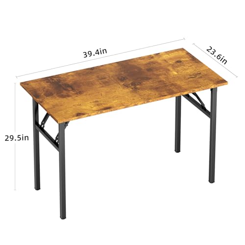 Image of DlandHome 39.4 Inch Small Folding Computer Desk for Home Office, Retro