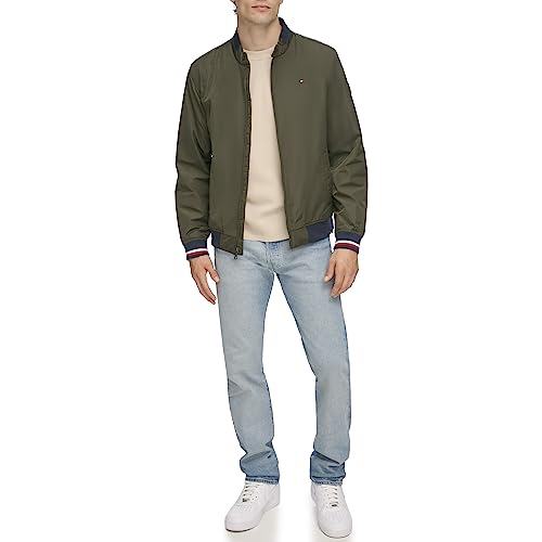 Tommy Hilfiger mens Tommy Hilfiger Men's Lightweight Varsity Rib Knit Bomber Jacket2