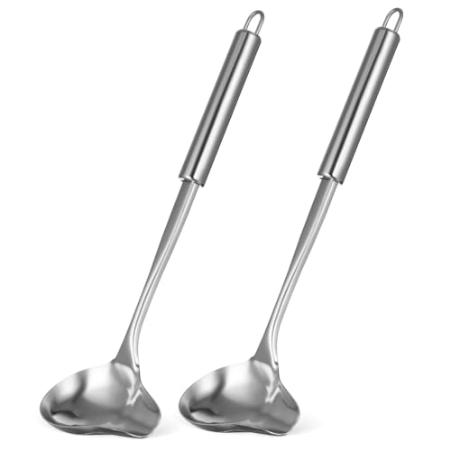 OFFSCH Versatile Sauce Ladle Set: Stainless Steel Soup Ladles Pour Spout Gravy Spoon Dressing Spoon for Easy Serving in Kitchen