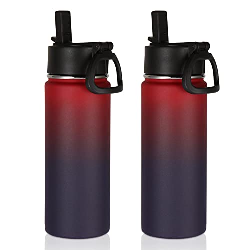 Volhoply 18oz Insulated Water Bottle 2 Pack
