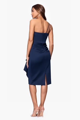 Image of Xscape Women's Long Flower Ilusion Sleeve Off-the-Shoulder Scuba Crepe Gown