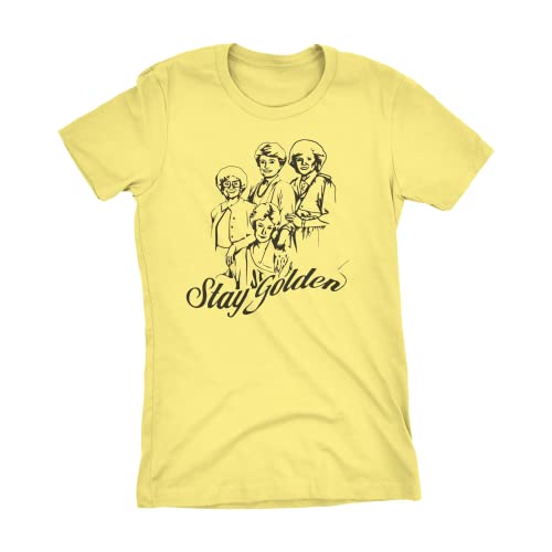 Stay Golden! Golden Girls Inspired 80's TV Ladies Fitted Shirt Thank You for Being a Friend