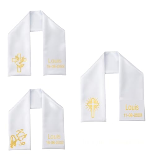Générique Écharpe de baptême satiné personnalisée Fait Mains Impression directe