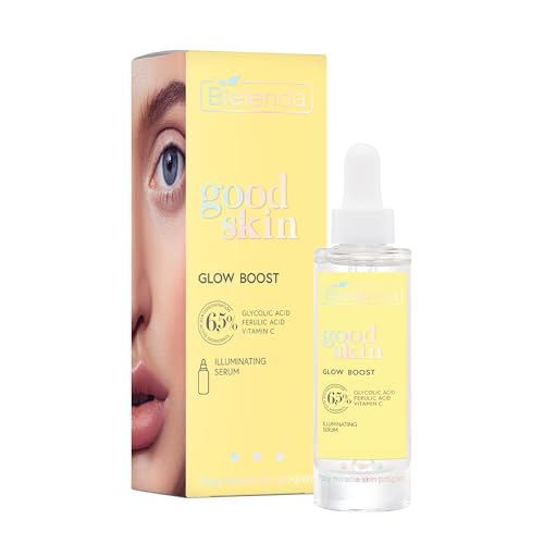 Bielenda Good Skin Glow Boost Sérum Iluminador, Sérum Facial con Vitamina C, Ácido Glicólico y Ácido Ferúlico, Para Todo Tipo de Piel, 200 ml