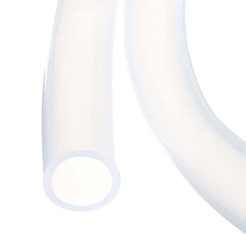 Rebower Silikonschlauch Lebensmittelecht 25mm ID x 31mm OD, 1 Meter Kondensatschlauch, Transparenter Wasserleitung für Pumpen, Siphons, Entwässerung, Bewässerung