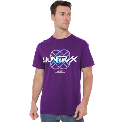 KPOP Demon Hunters Huntrix Huntrx Pastel Logo Camiseta Unisex, Morado, L