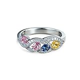 KnSam Anillo de compromiso de oro blanco Au 375/585/750, anillo solitario infinito rosa cuarzo con rosa de zafiro, anillo de boda Moissanite 9 K/14 K/18 K, oro blanco, tallas 47-65, Oro blanco 585 de