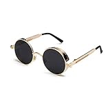 Inlefen Runde Metallrahmen Gläser Vintage Kreis Sonnenbrille für Männer und Frauen