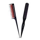 Spornette Teasing Brush & Comb Set - Little Wonder Boar & Tourmaline Nylon Bristle Brush #111, Triple Comb #TC-1 for Backcombing, Volume, and Slick Styling