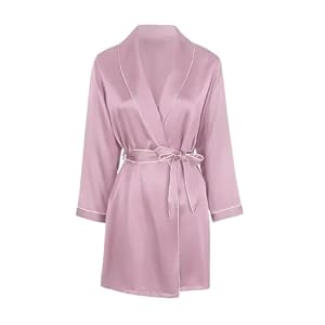 Luxury 19MM 100% Mulberry Silk Bathrobe – Women’s Mini Bridal Robe, Elegant Nightwear For Wedding Honeymoon