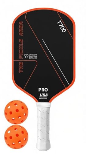 TravelAce Pickleball Paddles �s�b�N���{�[�� ���P�b�g �p�h�� �Z�b�g �J�[�{���t�@�C�o�[ T700 ����~�ߋz���O���b�v �y�� ���P�b�g1/2�{ �{�[��2/4�� USAPA���F ���[�o�b�O�t�� ���S�҂�M�t�g�ɍœK (P)