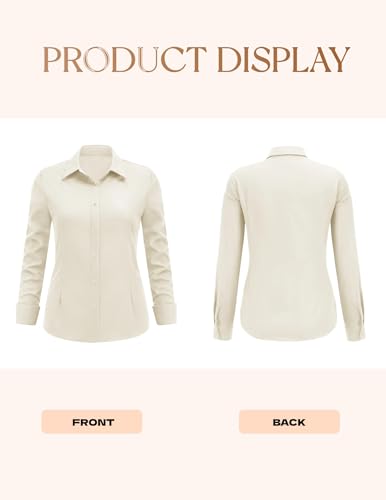 Image of IN'VOLAND Women Plus Size Button Down Shirts Long Sleeve Office Work Blouse
