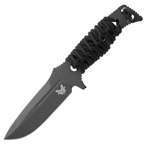 Benchmade - Fixed Adamas Tactical Knife, Drop-Point Blade with Black Paracord Handle (375BK-1)