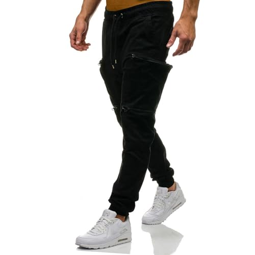 WENKOMG1 Mens Joggers, Casual Athletic Elastic Bottom Hiking Cargo Jogger Sweatpants with Pockets, M-3XL2