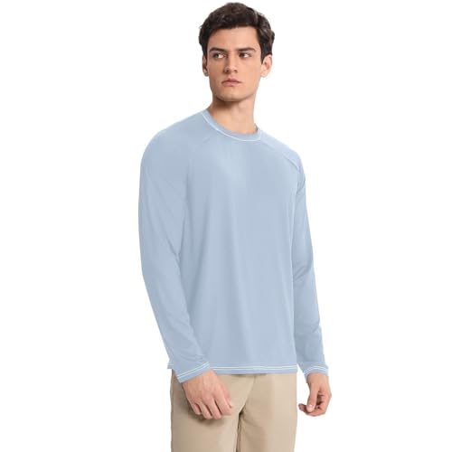 Light Steel Blue Men's UPF 50+ Quick Drying Long Sleeve Men's Sun Shirt Long Sleeve Running3