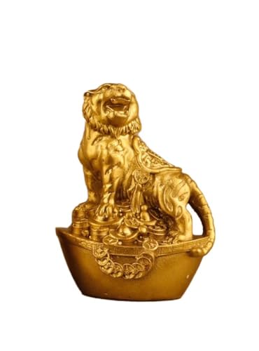 Decoración del hogar Feng Shui Estatua de Tigre Fengshui Escultura de Tigre de latón Chino Figura de Tigre de la Riqueza Escritorio de la Suerte de of