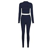 umifyxioy Damen Sportanzüge Jogginganzug Sport Sets Hosen und Sport Crop Top 2 Stücke Bekleidungssets Yoga Outfit Freizeitanzug Sportswear