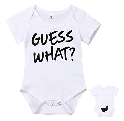 I was Daddy's Fastest Swimmer Unisex Newborn Baby Girls Boys White Letter Bodysuit Romper Tee Tops Playsuit Outfits (A-Guess What, 6-12M)