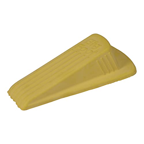 MASTER MANUFACTURING Big Foot ColorStop Floor Doorstop Wedge, Heavy Duty Non-Slip Large Rubber Door Stopper, Match Carpet or Floor Color, Made in the USA, Yellow