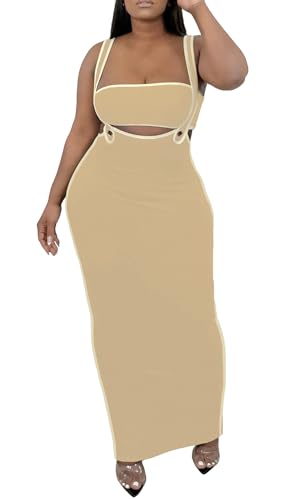 2 Piece Outfits for Women Summer Tube Crop Tops Sexy Bodycon Dresses Maxi Skirt Sets Vacation Jumpsuits Club Outfits