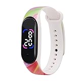 Reloj Digital de Moda Reloj de Pulsera Minimalista Impermeable TPU Relojes para Niños Niñas Hombres Mujeres Compactable con Banda MI 3 4 (03)