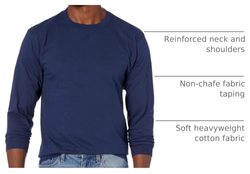 Image of Hanes Men's Beefy Long Sleeve Shirt, 1 or 2 Pack