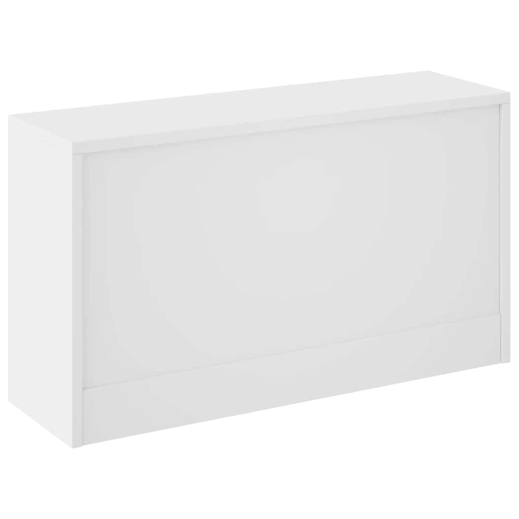 vidaXL Panca Scarpiera Bianco Lucido 80x24x45 cm in Legno di Argilla