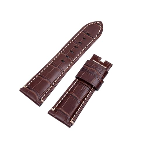 Bracelet de montre en cuir véritable crocodile pour Panerai PAM441 boucle papillon élégante