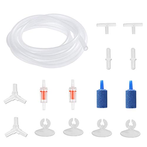 Aquarium Air Pump Accessories Kit with 80 Inch Standard Clear Airline Tubing, Air