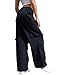 COPYLEAF Cargo Pants Women Low Waisted Parachute Pants with Pockets Loose Baggy Hiking Pants Y2K Clothes Black