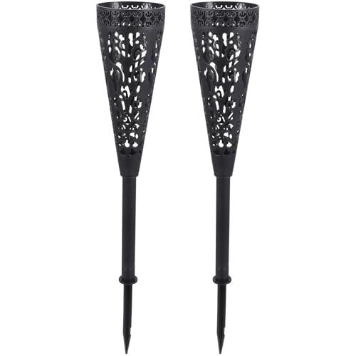 Veemoon Jarrón de Plástico para Cementerio con Estaca 2 Piezas Maceta Hueca para Flores Artificiales y Naturales Resistente al Viento Adecuado para Decoración de Tumbas y Jardines