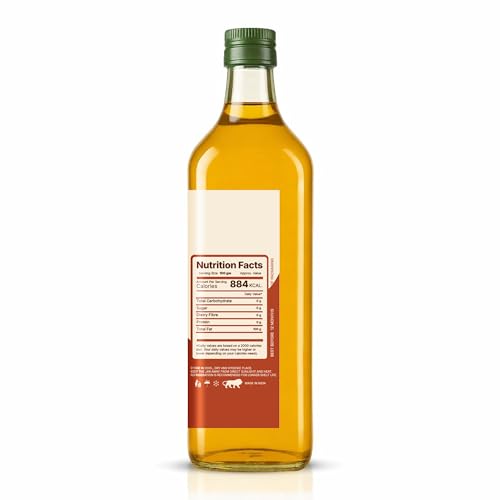 Image of LILA DRY FRUITS Sesame Oil 1 L (500 ML x 2) Gingelly Oil for Cooking, Tempering & Traditional Recipes | Natural Til ka Tel for Daily Kitchen Use Cold Pressed Seseme Oils Cholesterol Free Goodness of Omega 6
