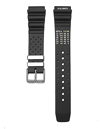 20mm MOD Black Italian Rubber Watch Band for Citizen Hyper Aqualand Duplex Promaster